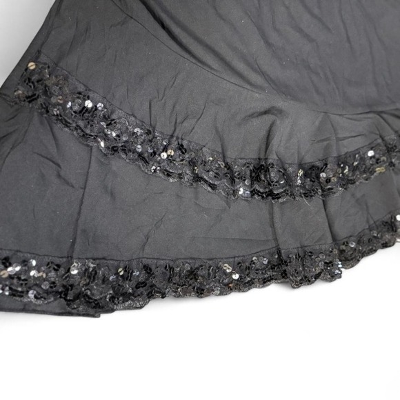 Fairy Whimsigoth Black Sequin Asymmetrical Skirt Y2K Alt Grunge Glam - Picture 2 of 4